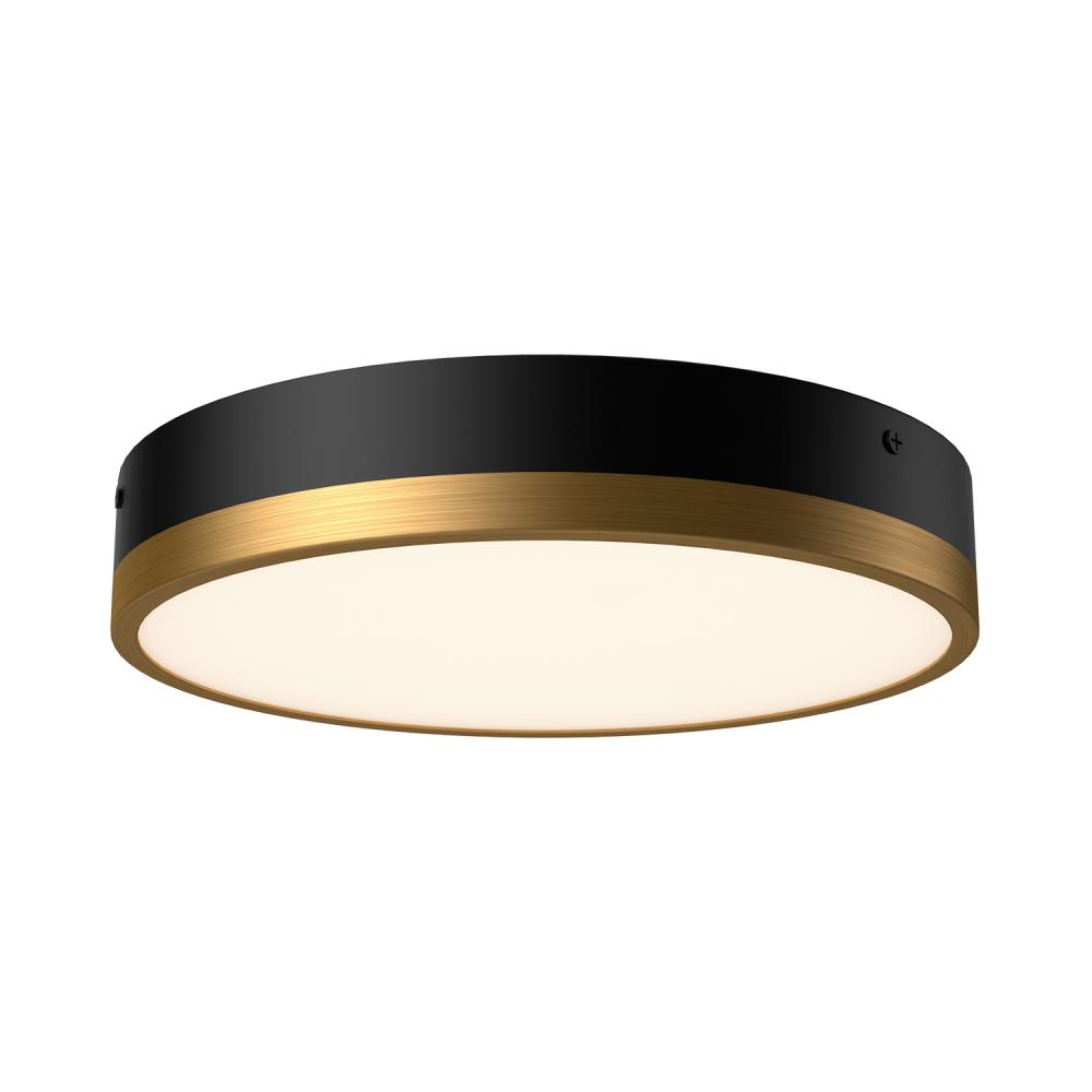 Adelaide 11-in Aged Gold/Matte Black LED Flush Mount