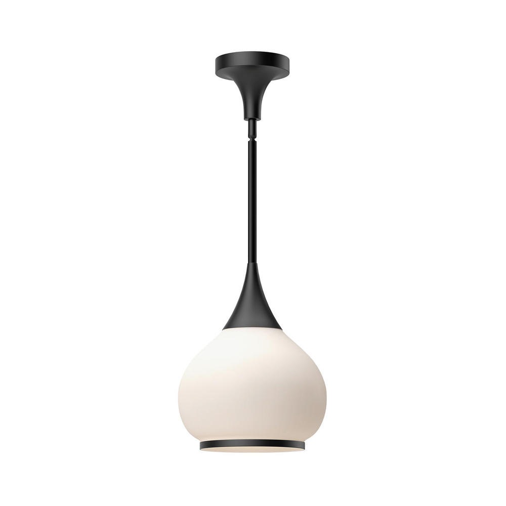 Hazel 10-in Matte Black/Opal Matte Glass 1 Light Pendant