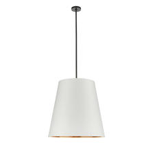  PD311025UBWG - Calor 25-in Urban Bronze/White Linen With Gold Parchment 3 Lights Pendant