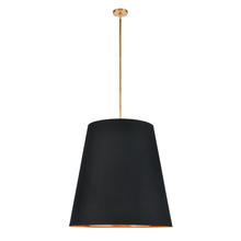  PD311030VBBG - Calor 30-in Black Linen With Gold Parchment/Vintage Brass 3 Lights Pendant