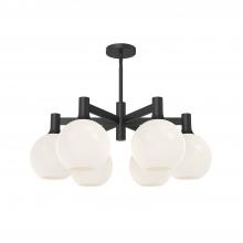 Alora Lighting CH506230MBOP - Castilla 29-in Matte Black/Opal Matte Glass 6 Lights Chandeliers