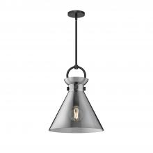 Alora Lighting PD412514MBSM - Emerson 14-in Matte Black/Smoked 1 Light Pendant