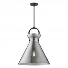 Alora Lighting PD412518MBSM - Emerson 18-in Matte Black/Smoked 1 Light Pendant