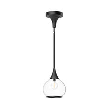  PD524006MBCL - Hazel 6-in Clear Glass/Matte Black 1 Light Pendant