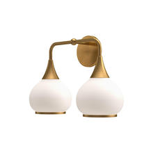 Alora Lighting VL524217AGOP - Hazel 17-in Aged Gold/Opal Matte Glass 2 Lights Vanity