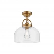 Alora Lighting SF461101AG - Lancaster 12-in Aged Gold 1 Light Semi Flush Mount