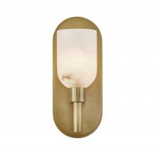  WV338101VBAR - Lucian 9-in Vintage Brass/Alabaster 1 Light Wall/Vanity