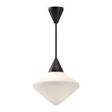 Alora Lighting PD537714MBOP - Nora 14-in Matte Black/Opal Matte Glass 1 Light Pendant