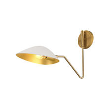  WV550006WHAG - Oscar 6-in Aged Gold/White 1 Light Wall/Vanity