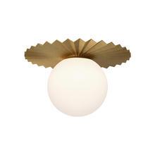 Alora Lighting FM501214BGOP - Plume 14-in Brushed Gold/Opal Matte Glass 1 Light Flush Mount