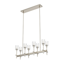  LP314308PNRC - SALITA 8 LIGHT LINEAR PENDANT POLISHED NICKEL RIBBED CRYSTAL