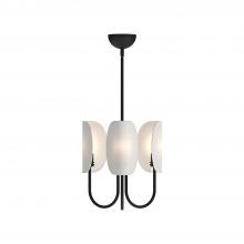 Alora Lighting CH450715MBCW - Seno 15-in Matte Black/White Cotton Fabric 3 Lights Chandeliers