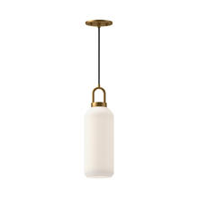 Alora Lighting PD401505AGOP - Soji 5-in Aged Gold/Opal Matte Glass 1 Light Pendant