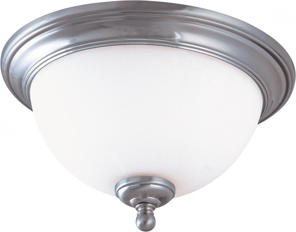 Glenwood ES; 2 Light; 16 in.; Flush Dome with Satin White Glass; Lamps Included