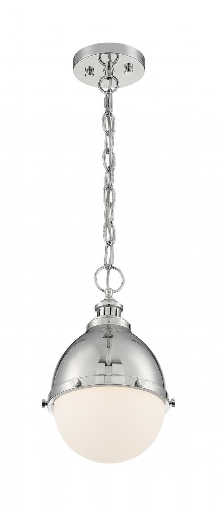 Ronan - 1 Light Pendant with Opal Glass - Polished Nickel Finish