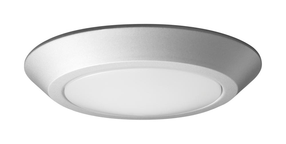 7 in.; LED Flush Mount Fixture; Disk Light; Brushed Nickel Finish; 3000K; 90 CRI