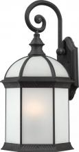 Nuvo 60/4983 - 1-Light 16" Outdoor Wall Sconce in Textured Black Finish with Frosted Beveled Glass and (1) 18W