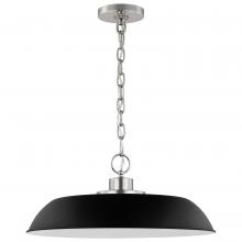 Nuvo 60/7485 - Colony; 1 Light; Medium Pendant; Matte Black with Polished Nickel