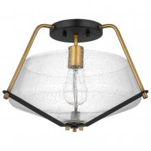 Nuvo 60/7683 - Starlight; 1 Light Semi Flush Mount; Medium Base; 60 Watt; Matte Black Finish; Clear Seeded Glass