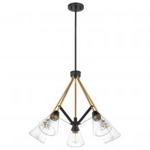 Nuvo 60/7685 - Starlight; 5 Light Chandelier; Medium Base; 60 Watt; Matte Black Finish; Clear Seeded Glass