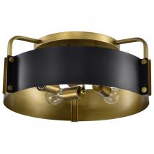 Nuvo 60/7841 - Altos 4 Light Semi Flush; Matte Black and Natural Brass Finish