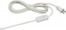 Nuvo 63/301 - 10 Foot Power Cord - For Thread LED Products with In-Line Switch - White Finish