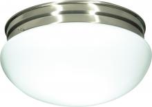 Nuvo SF76/605 - 2 Light - 12" Flush with White Glass - Brushed Nickel Finish