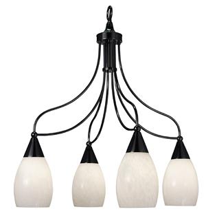 4-Light Ebony Simplicity Dinette Chandelier