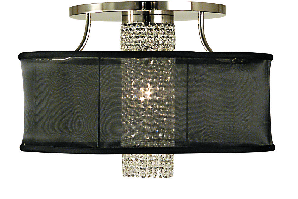 1-Light Satin Pewter Angelique Flush / Semi-Flush Mount