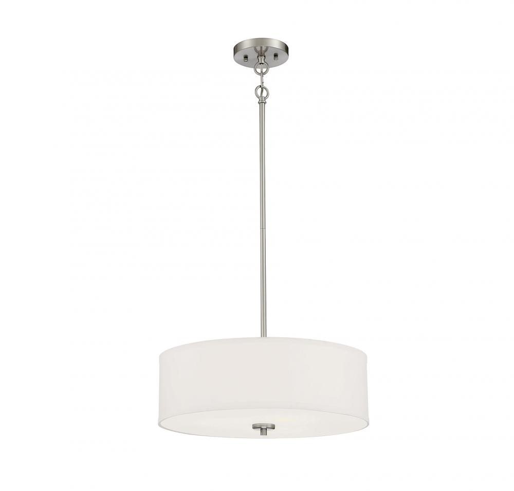 3-Light Pendant in Brushed Nickel