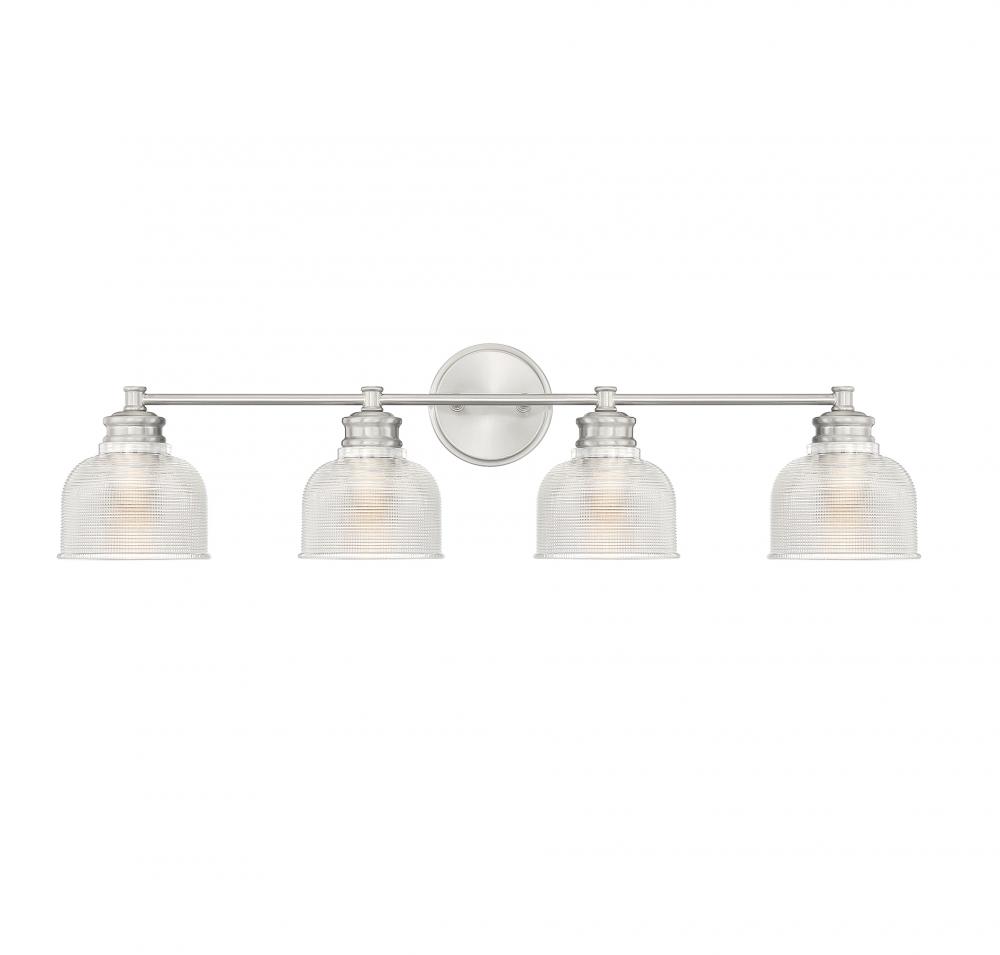 4-Light Bathroom Vanity Light in Brushed Nickel