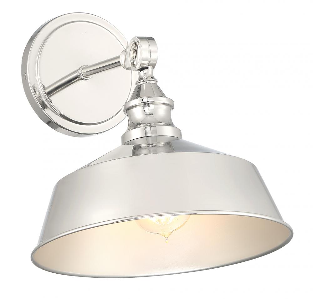 1-Light Wall Sconce in Polished Nickel