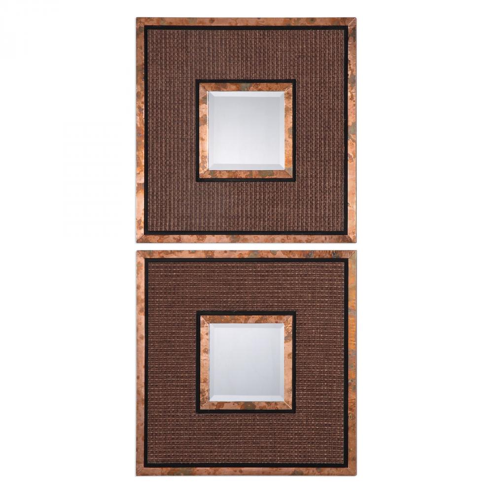 Uttermost Milia Weave Square Mirrors Set/2