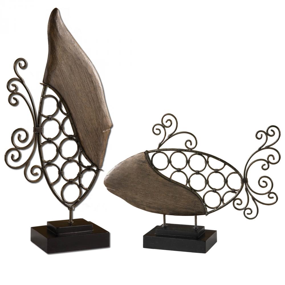 Circle Fish Statues, Set/2