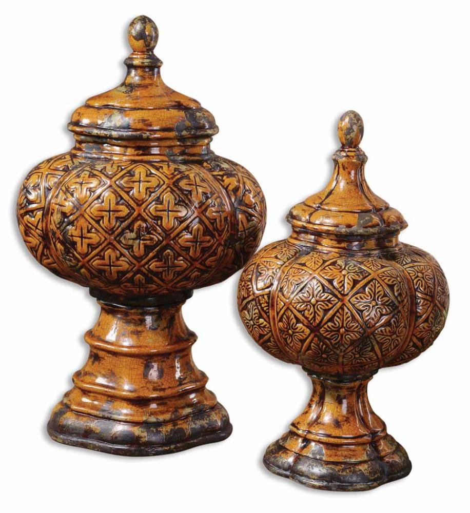 Uttermost Abu Ceramic Urns, Set/2