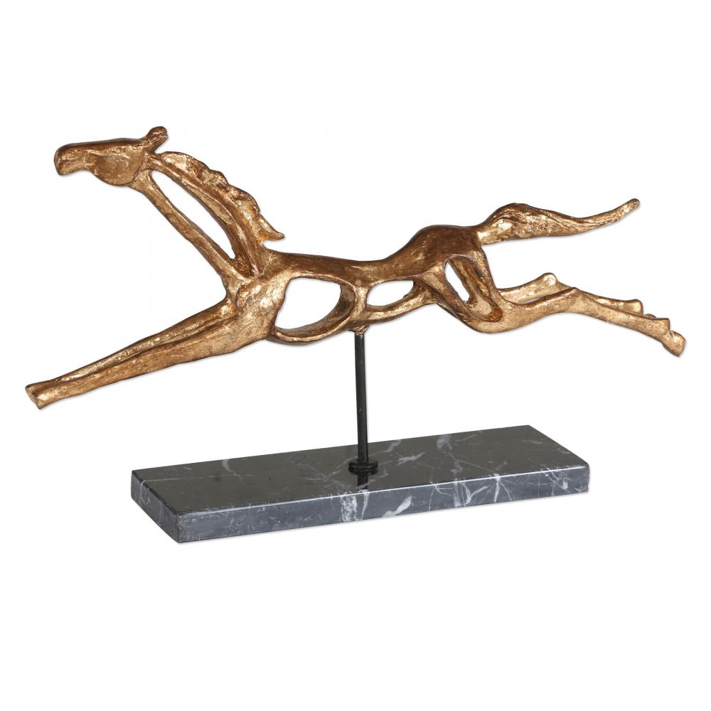 Uttermost Gallop Gold Horse Sculpture