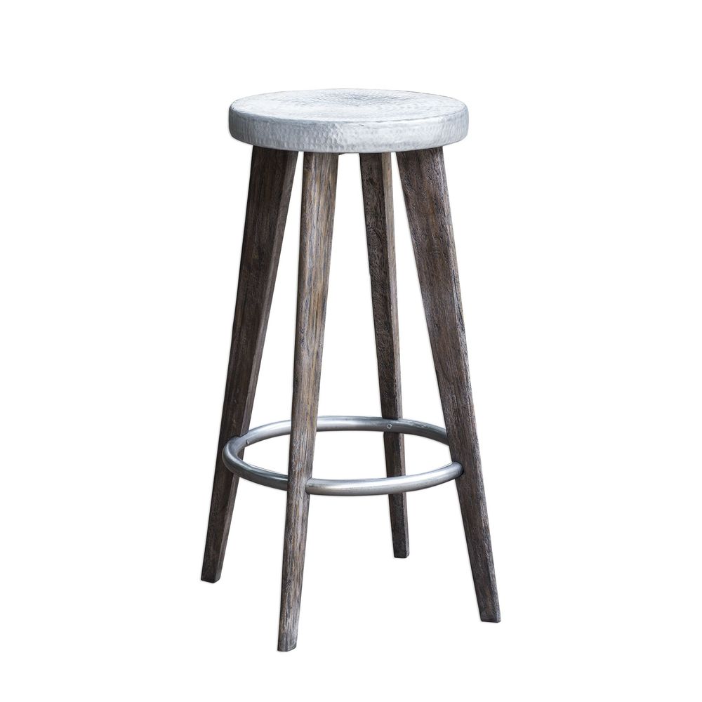 Uttermost Maxen Hammered Top Bar Stool