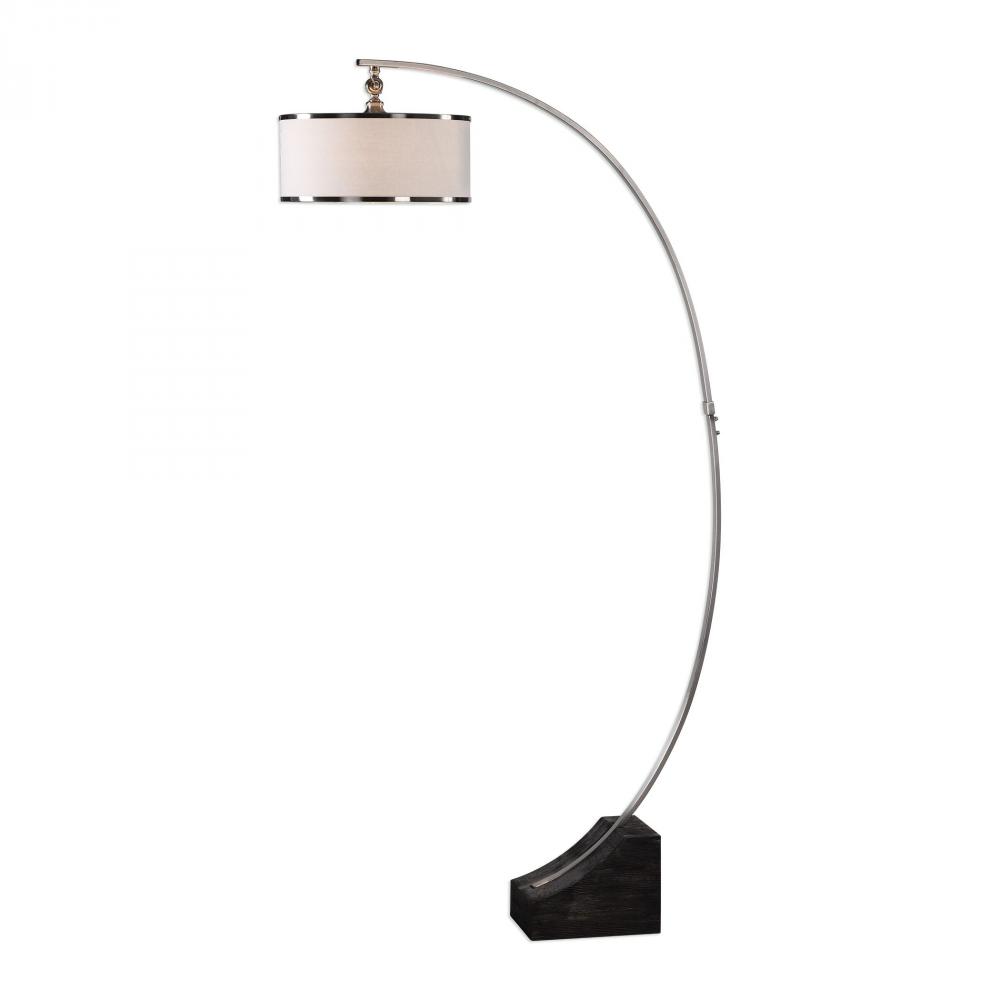 Uttermost Kelcher Nickel Arc Floor Lamp