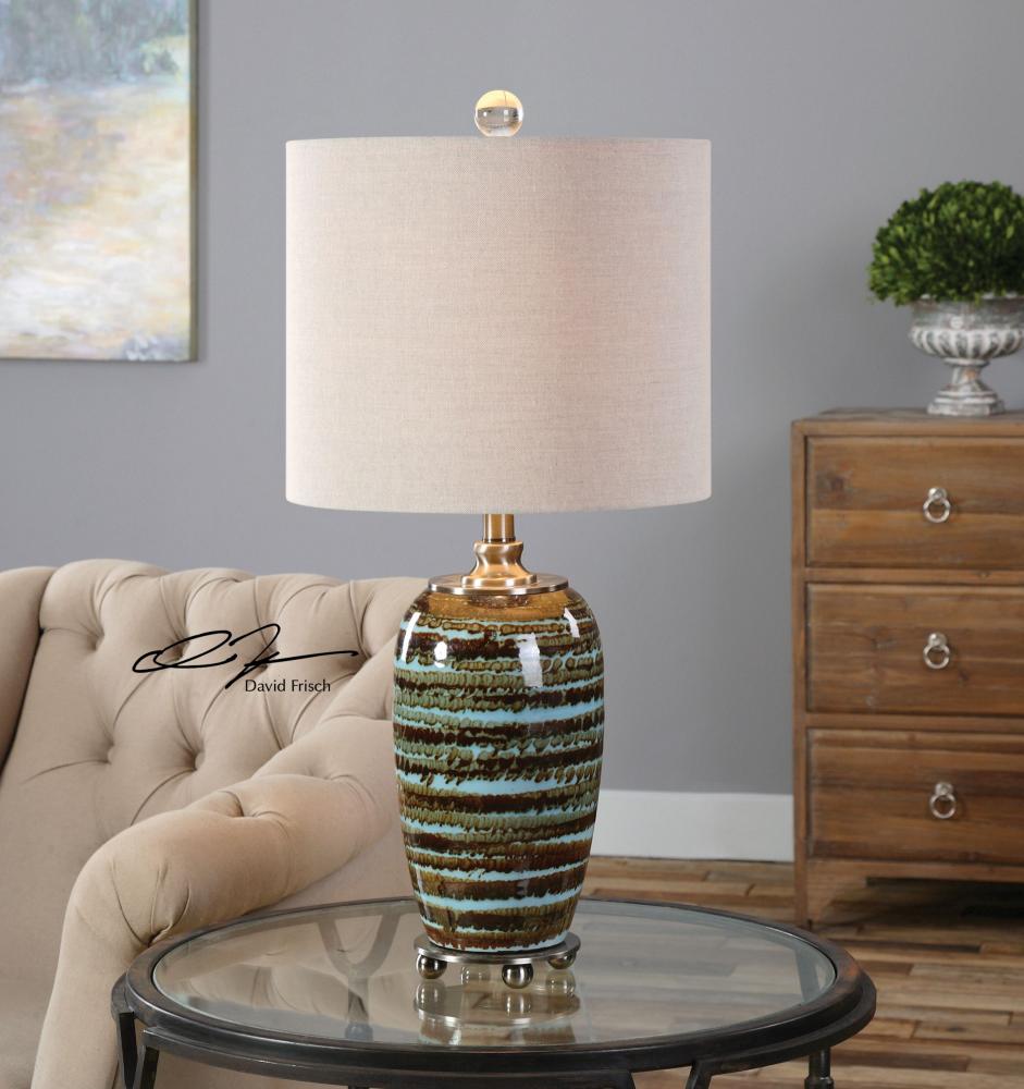 Uttermost Laurendine Bronze Stripes Table Lamp