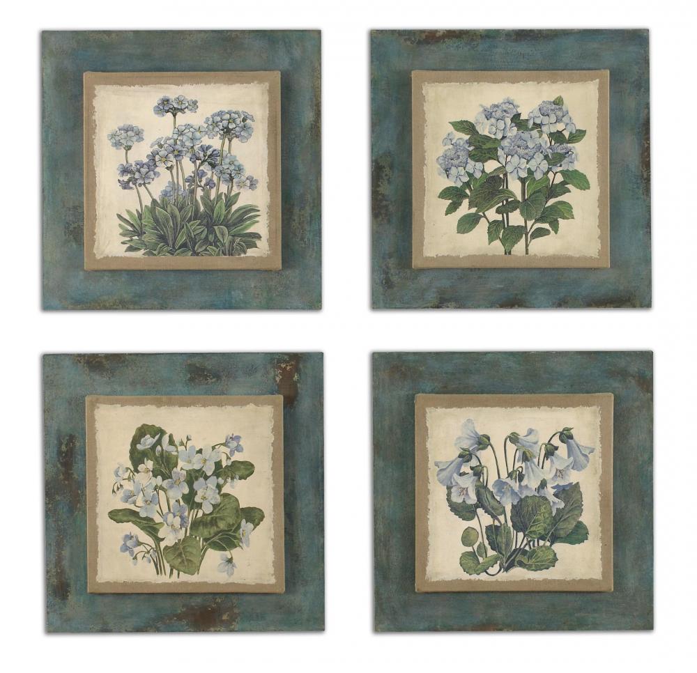 Uttermost Florals In Blue Art Set/4