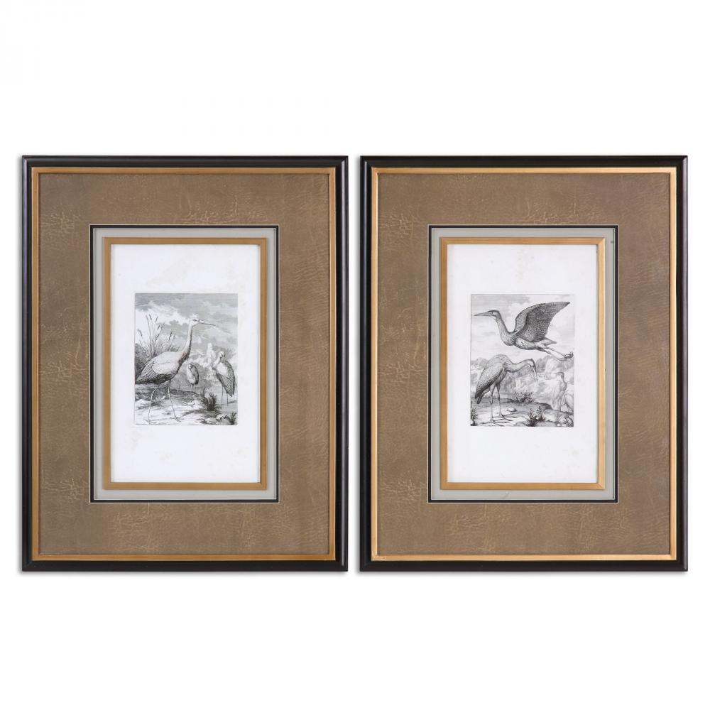 Uttermost Antique Birds Framed Art, S/2