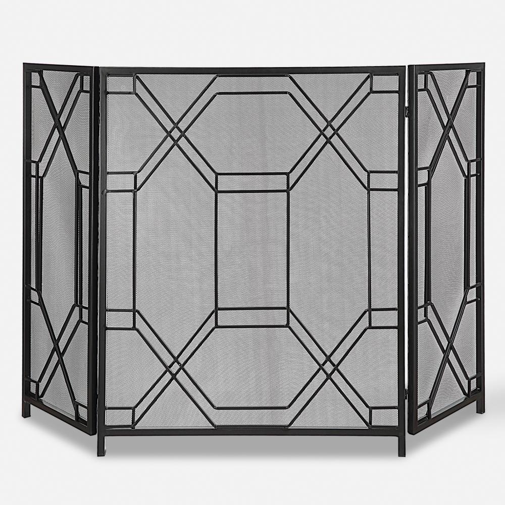 Rosen Geometric Fireplace Screen