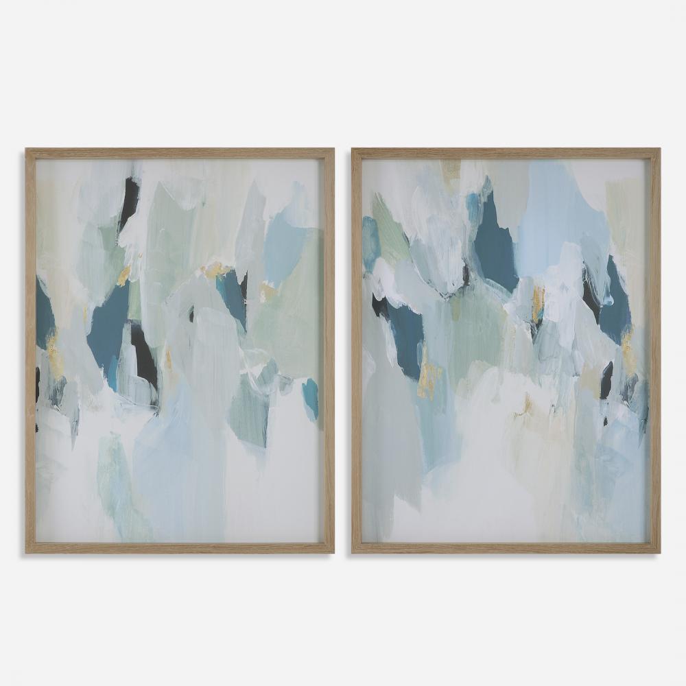 Seabreeze Abstract Framed Canvas Prints Set/2