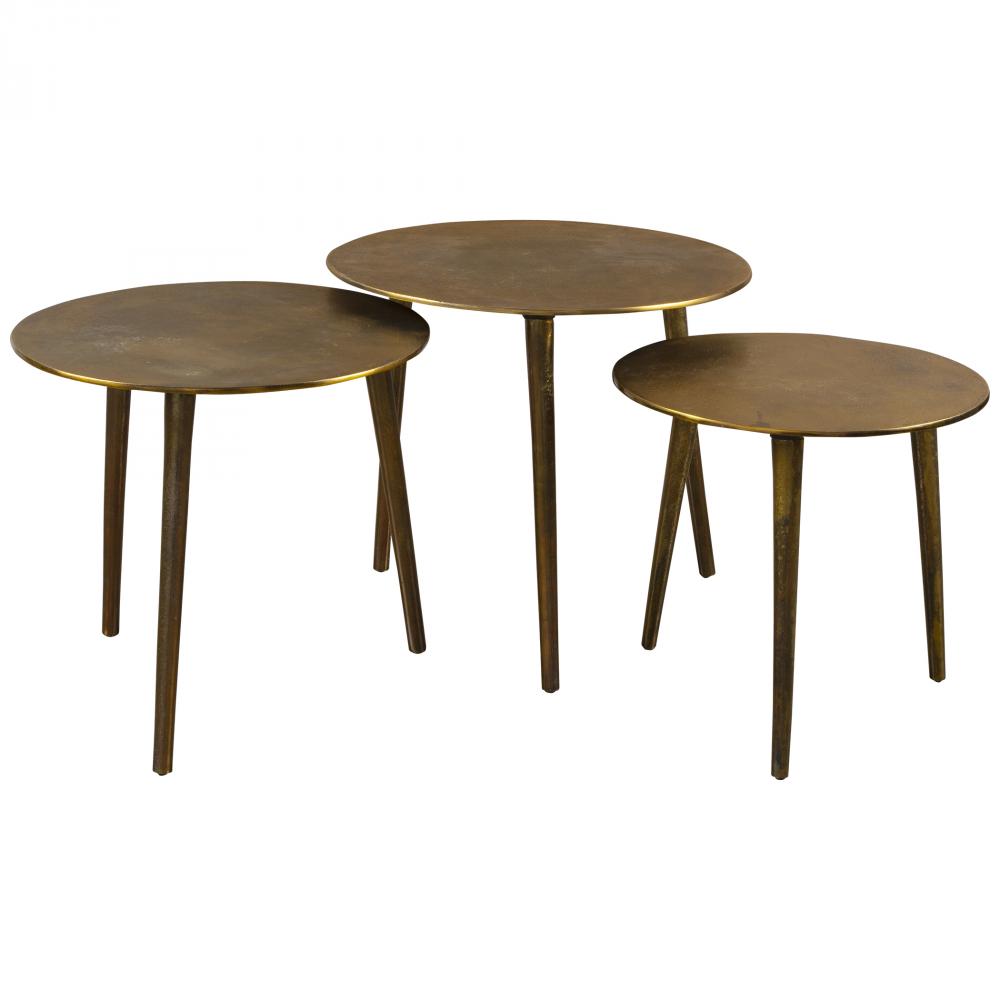 Kasai Gold Coffee Tables, S/3