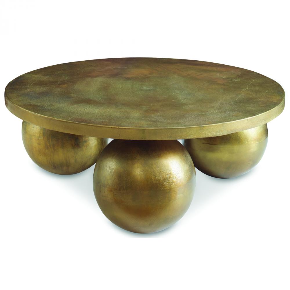 Triplet Antique Brass Coffee Table