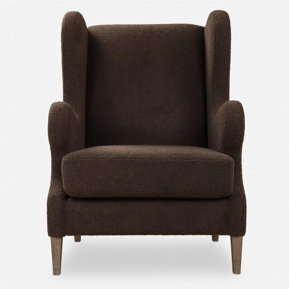 Serpentine Brown Fabric Accent Chair