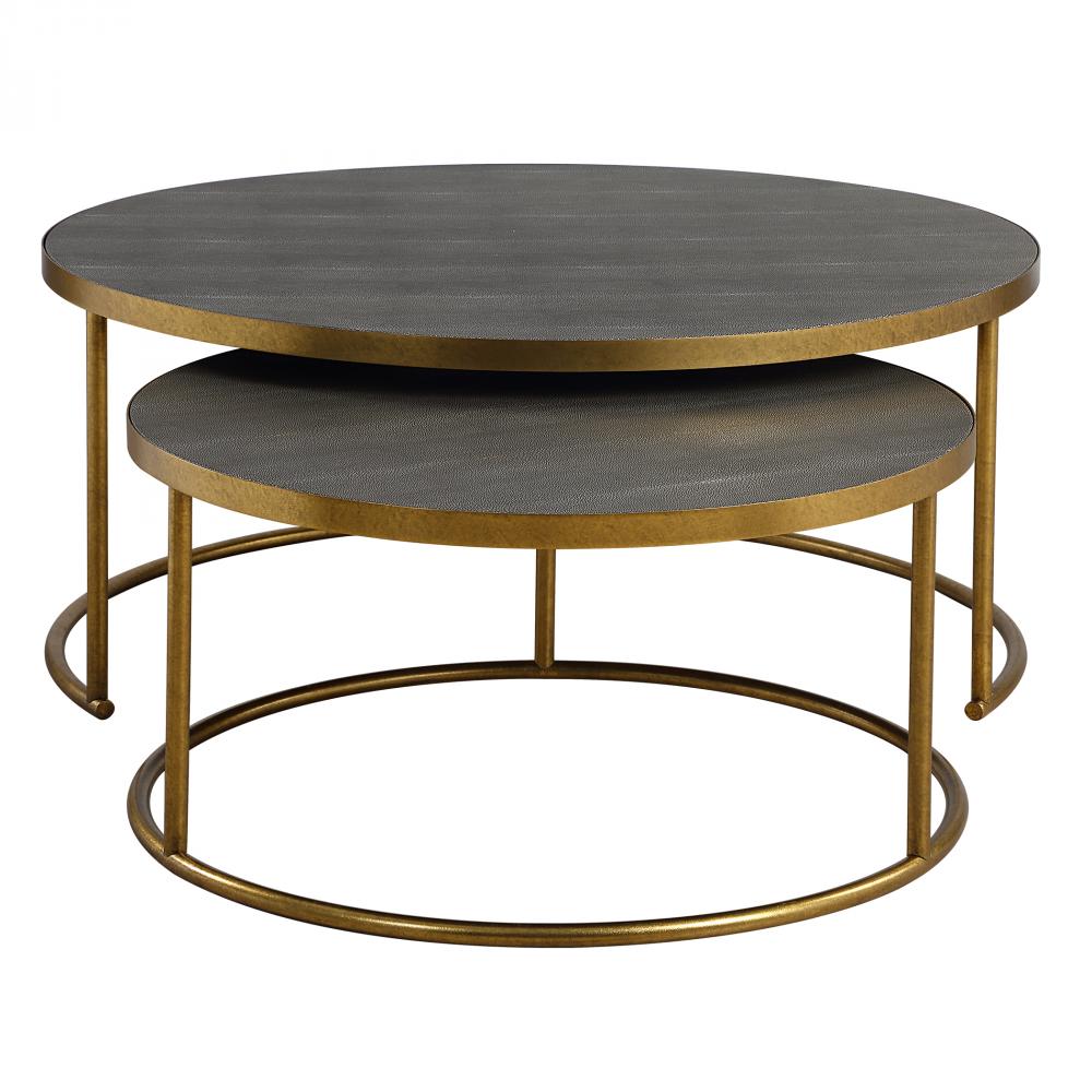 Uttermost Aragon Gray Nesting Coffee Tables Set/2