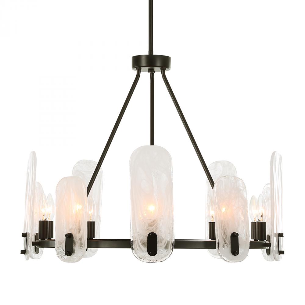 Ellipse 10 Light Dark Bronze Chandelier