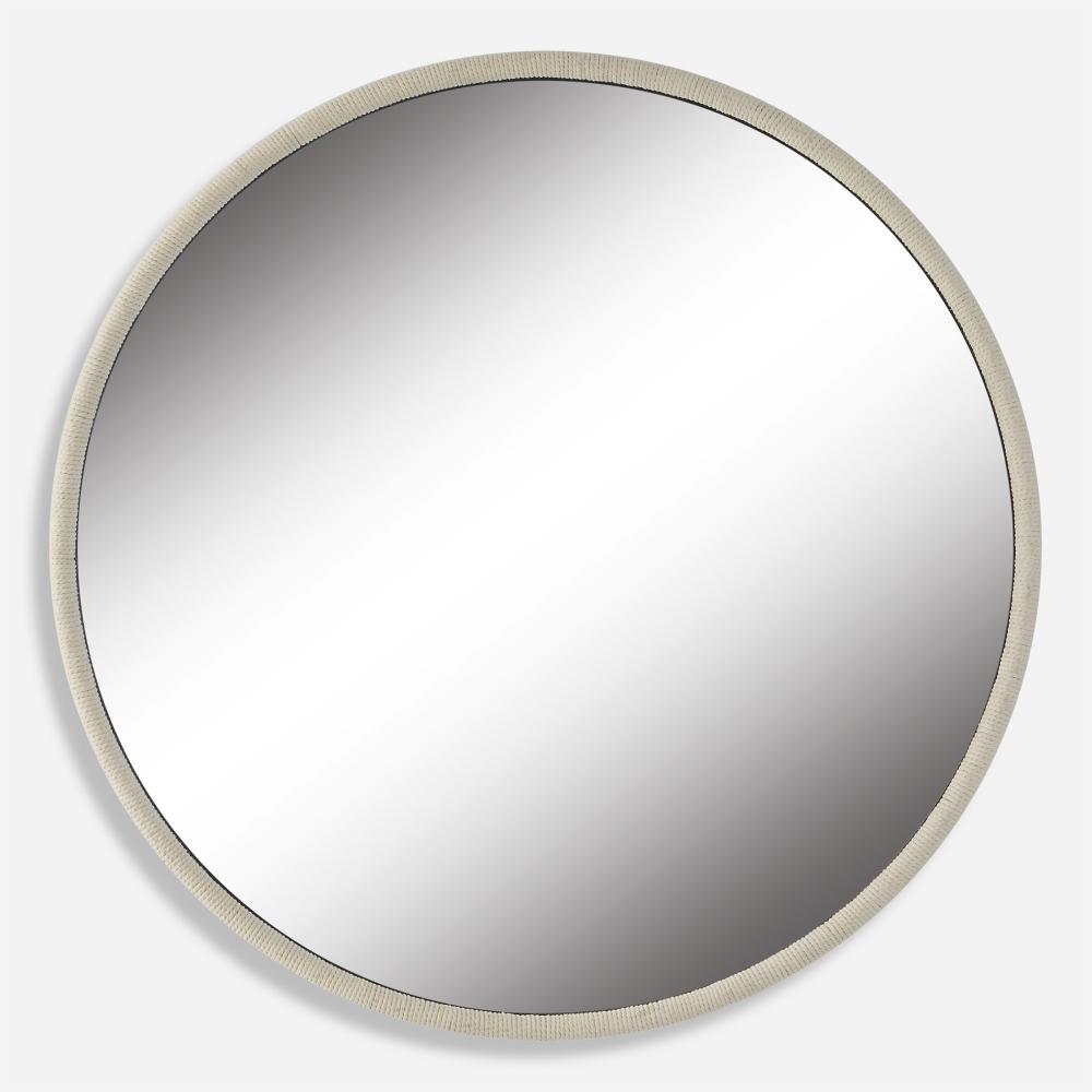 Ranchero White Round Mirror