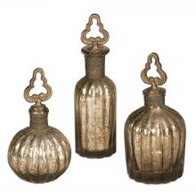 Uttermost 19141 - Uttermost Kaho Antique Silver Perfume Bottles S/3